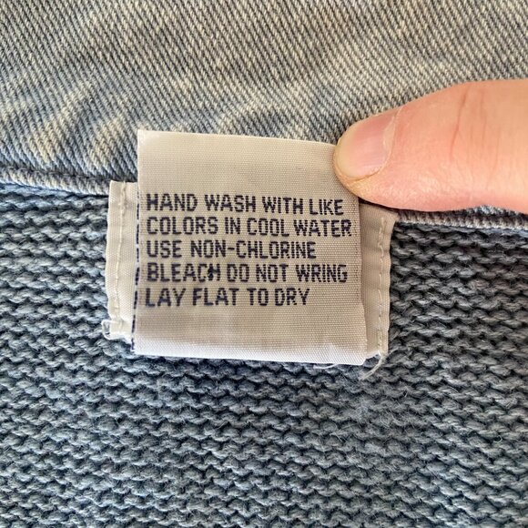 Military style knit cardigan with denim accents - Medium - Sgt. Pepper - Picture 10 of 14